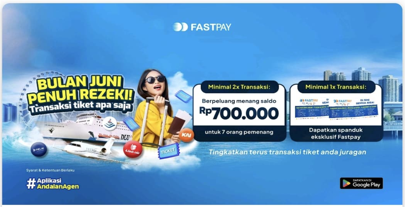 Promo Fastpay - Transaksi Tiket Kereta Api, Pesaat, Bus, Kapal