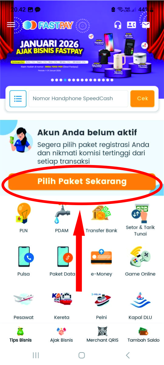 cara aktivasi fastpay di aplikasi android