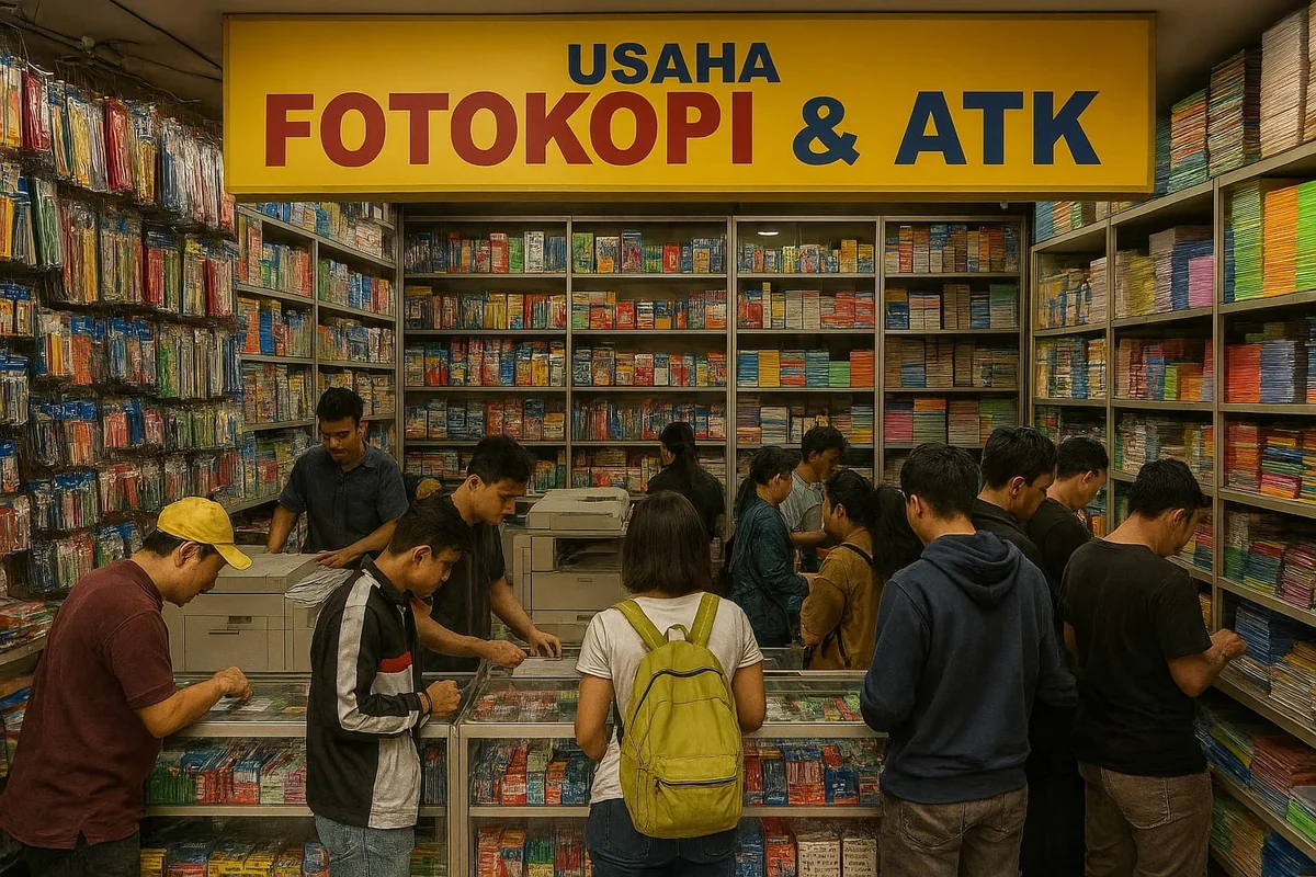 Usaha fotokopi milik mantan TKI TKW di dekat sekolah