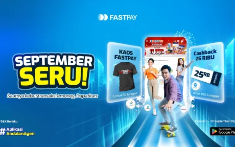 Promo Fastpay September 2025 - Topup Emoney dapat hadiah Kaos Fastpay dan Cashbak