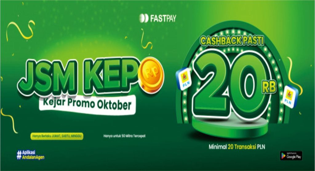 Promo transaksi PLN Faspay JSM KEPO