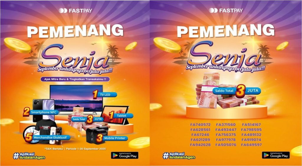 banner Pemenang Promo Fastpay Senja 2025