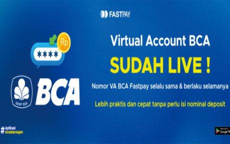 Deposit Fastpay Via Virtual Account BCA sudah tersedia