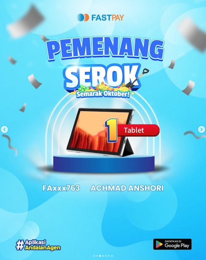 Pemenang Promo Fastpay SEROK - Semarak Oktober 2025-1 Tablet