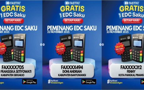 pemenang EDC saku fastpay gratis episode 20 periode 21-22-23 November 2025