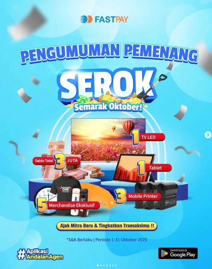 Pemenang Promo Fastpay SEROK - Semarak Oktober 2025