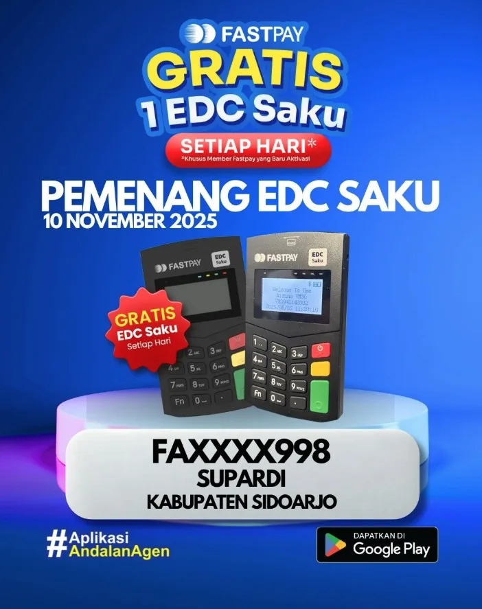 pemenang undian EDC saku gratis 10 November 2025