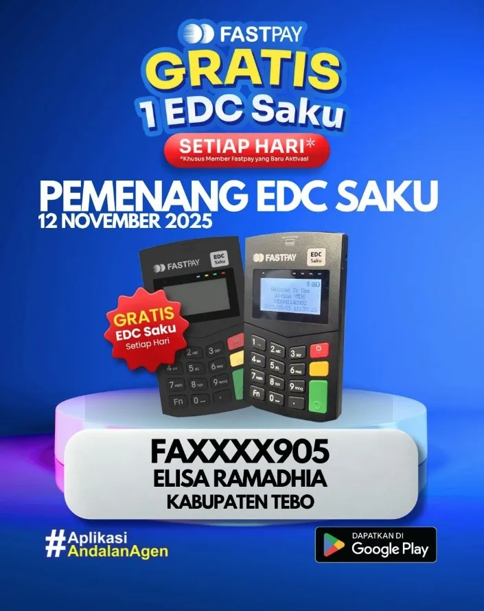 pemenang undian EDC saku gratis 12 November 2025