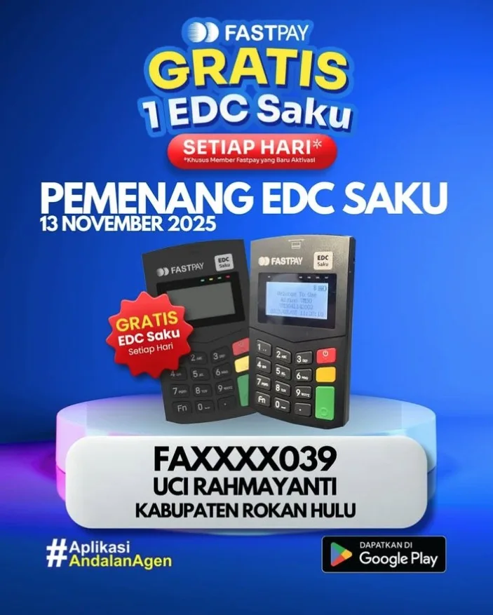 pemenang undian EDC saku gratis 13 November 2025