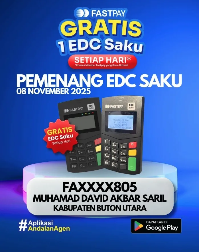 pemenang undian EDC saku gratis 8 November 2025