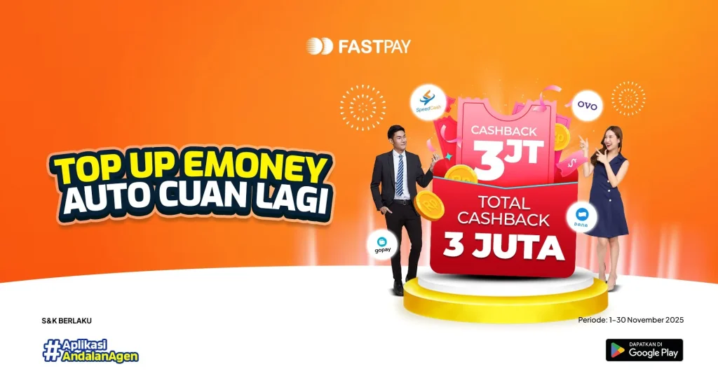 Promo Fastpay November 2025 - Cashback Transaksi Emoney - Ewalet