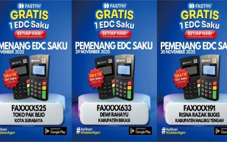 pemenang EDC saku fastpay gratis episode 24 periode 28, 29, 30 November 2025