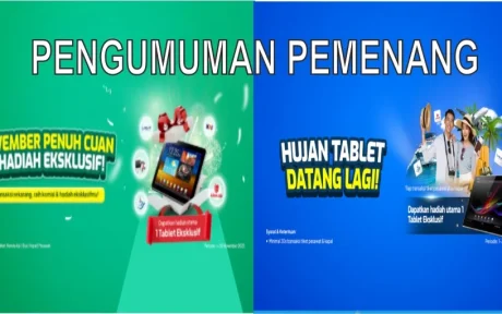 Pengumuman pemenang Tablet dari Promo Transaksi Tiket November