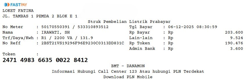 gambar hasil cetak print struk aplikasi ppob fastpay