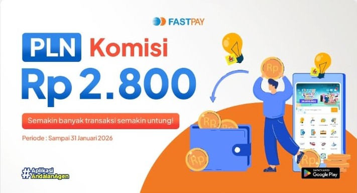 komisi fee transaksi listrik PLN fastpay