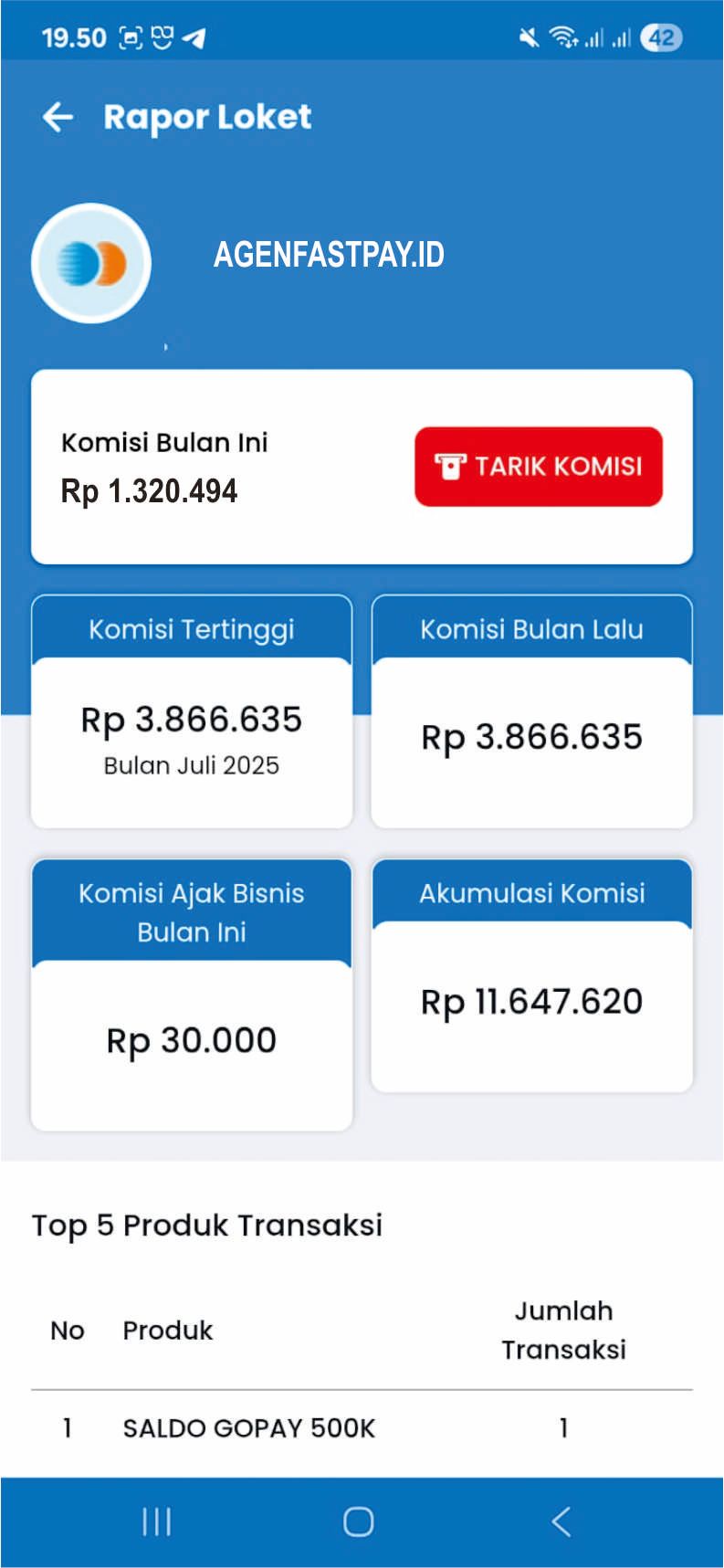 cara mencairkan komisi bonus fastpay
