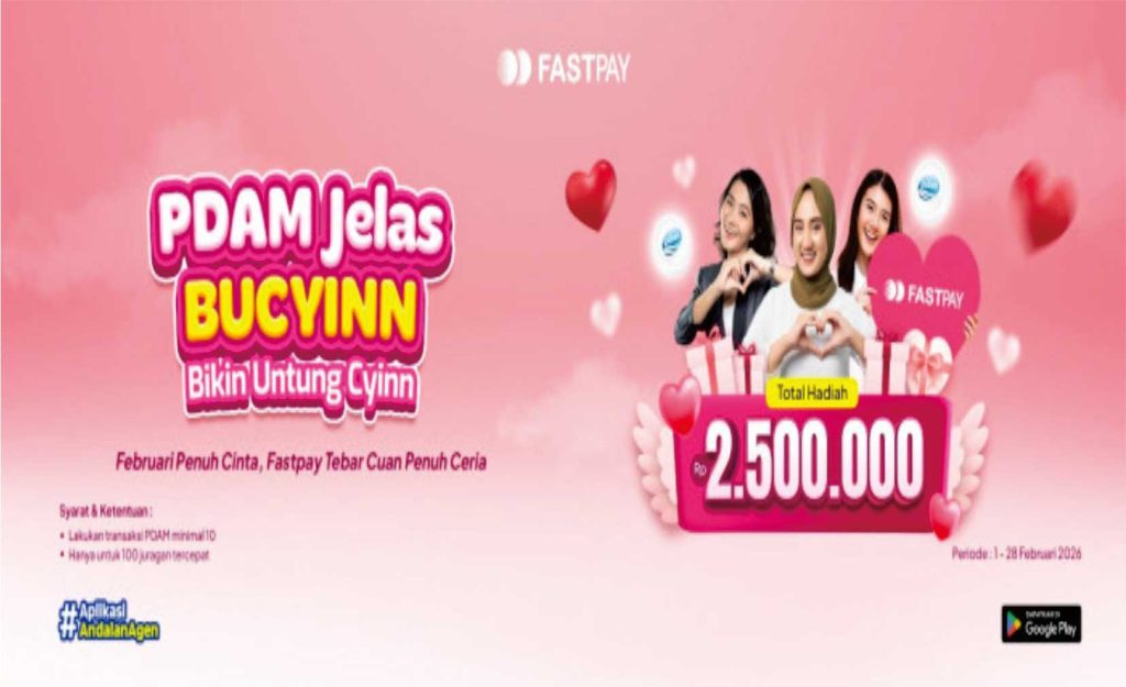 banner promo fastpay februari 2026 cashback transaksi pdam