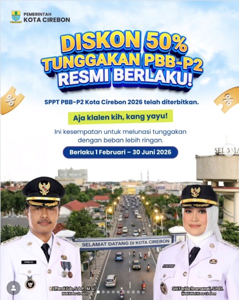 diskon 50% tunggakan pbb kota cirebon
