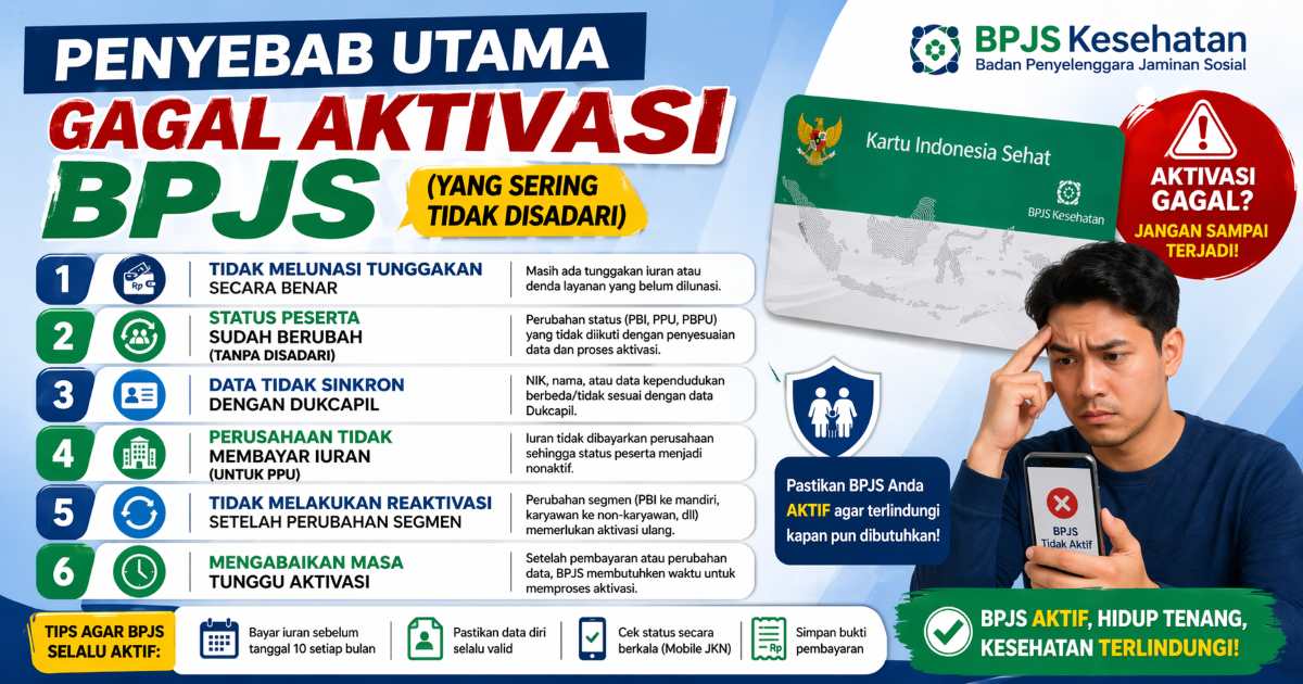 Penyebab gagal aktivasi BPJS kesehatan