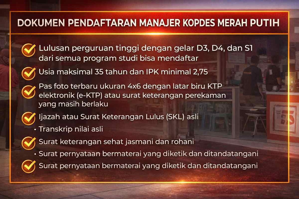 dokumen persyaratan pendaftaran manajer kopdes merah putih 2026