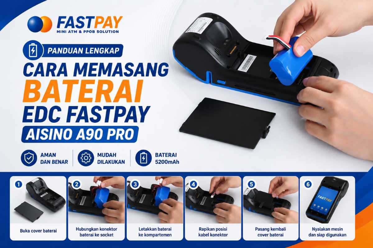 Cara Memasang Baterai EDC Fastpay AISINO A90 Pro