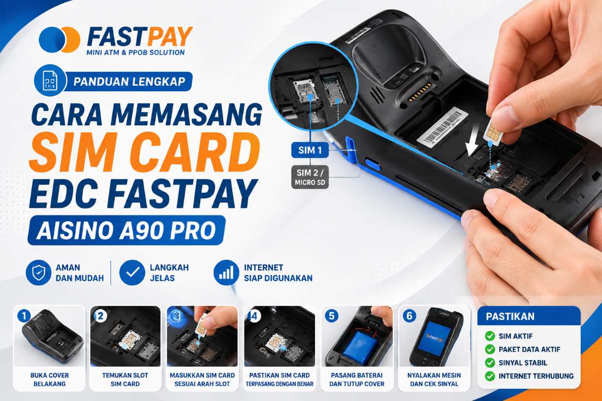 Cara Memasang SIM Card EDC Fastpay AISINO A90 Pro