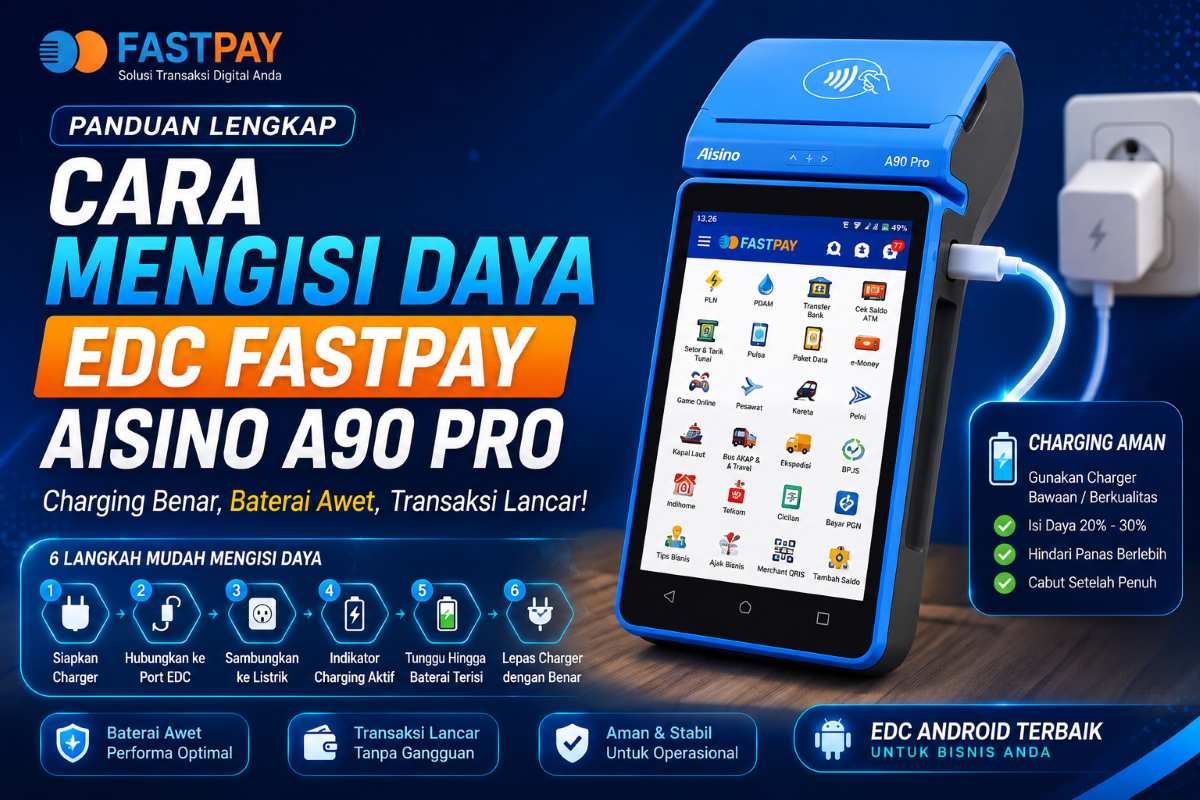 Cara Mengisi Daya EDC Fastpay AISINO A90 Pro