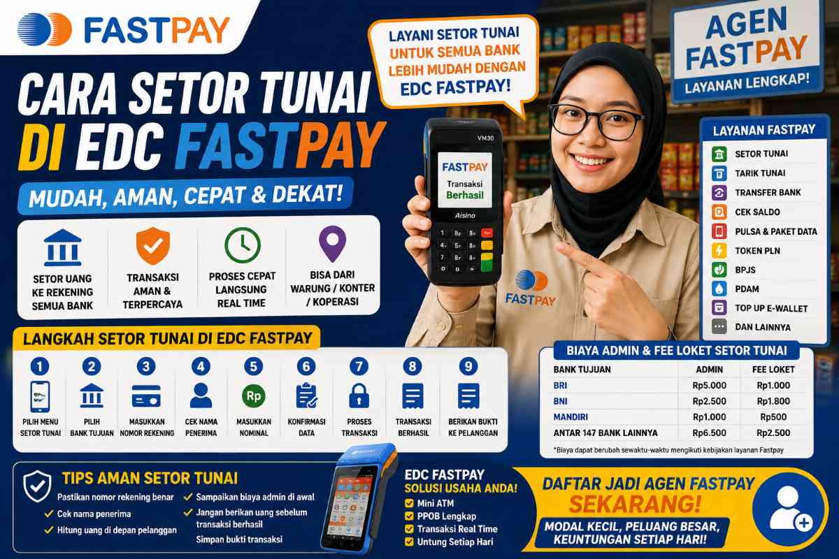 Cara Setor Tunai di EDC Fastpay untuk Pemula