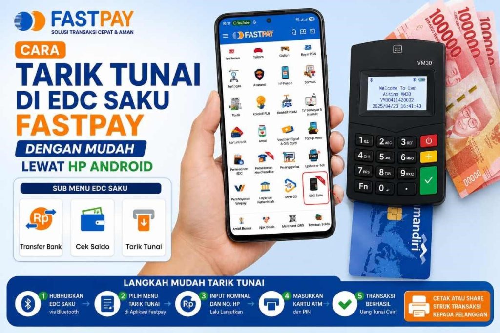 Cara Tarik Tunai di EDC Saku Fastpay