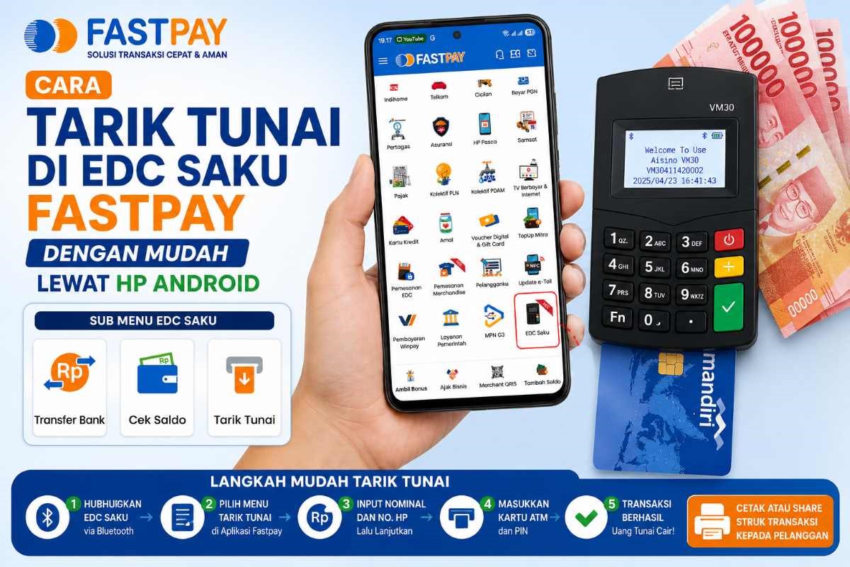 Cara Tarik Tunai di EDC Saku Fastpay