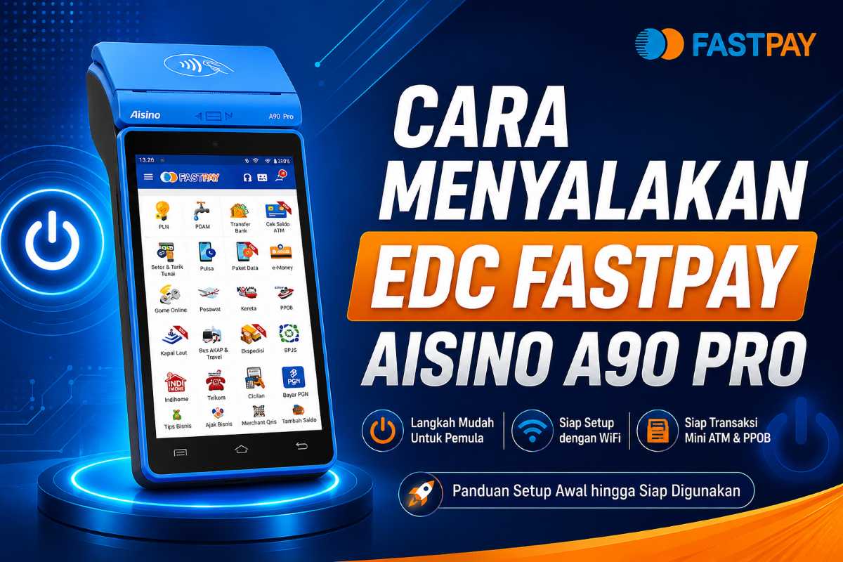 Cara Menyalakan EDC Fastpay AISINO A90 Pro Pertama Kali