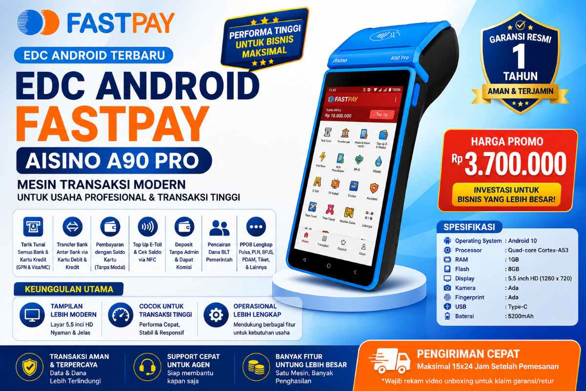 EDC Android Fastpay AISINO A90 PRO
