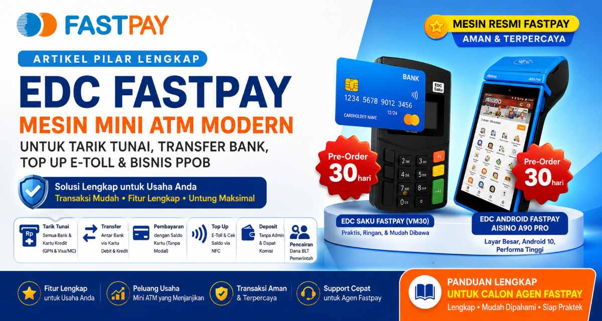 EDC Fastpay Terbaru 2026: Mesin Mini ATM untuk Tarik Tunai Semua Bank