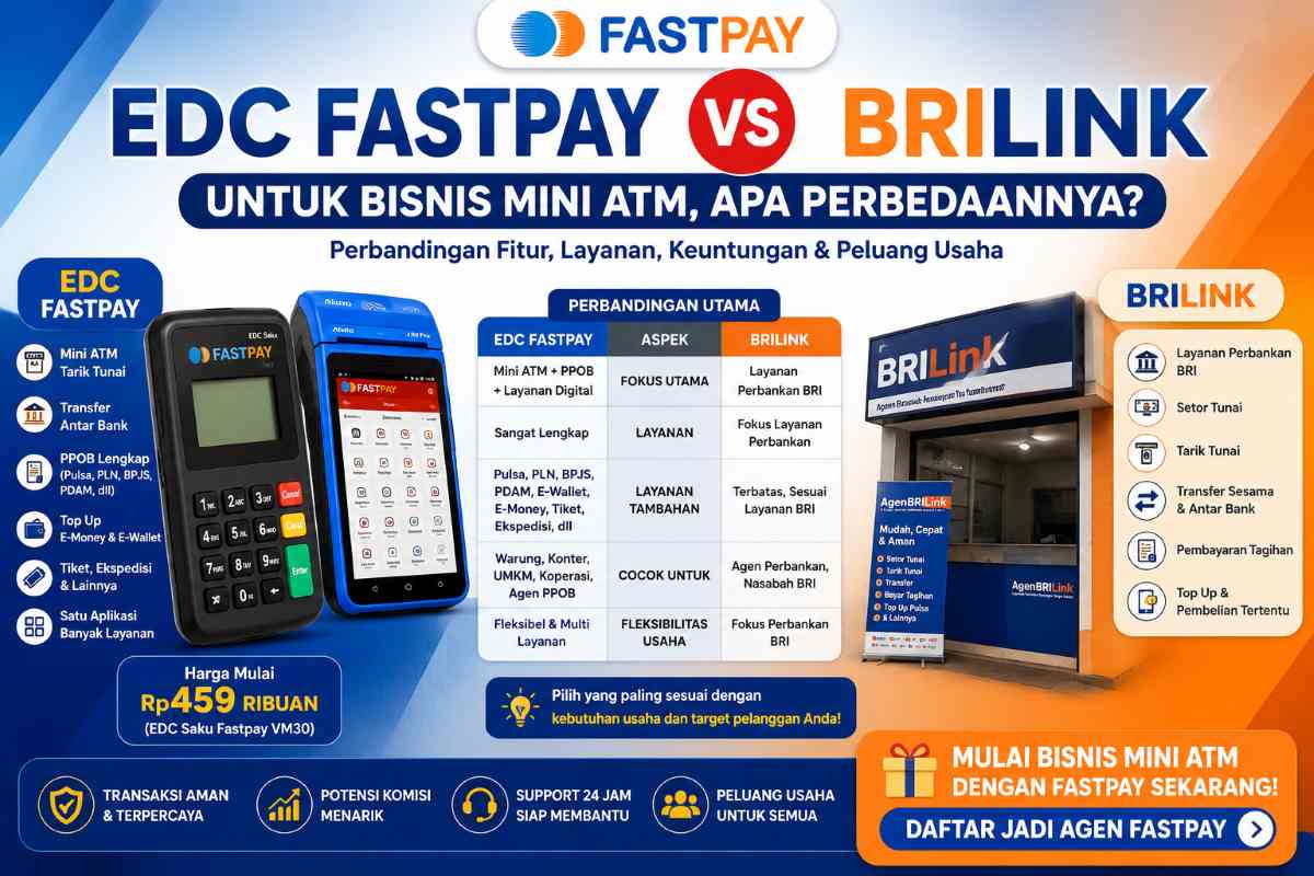 EDC Fastpay vs BRILink apa perbedaan