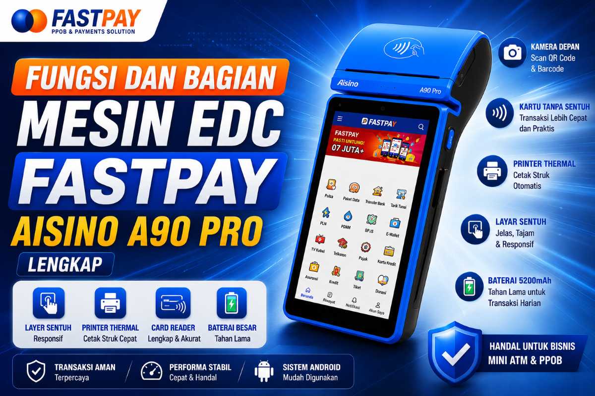 Fitur lengkap mesin EDC Fastpay A90 Pro