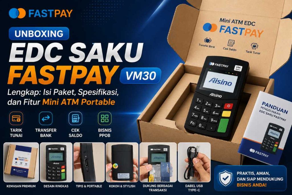 Unboxing EDC Saku Fastpay VM30 Lengkap: Isi Paket, Spesifikasi, dan Fitur Mini ATM Portable