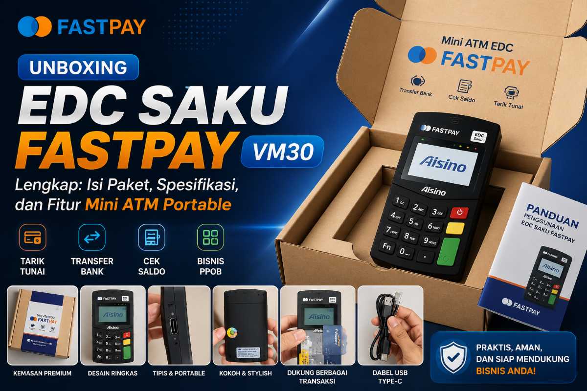 Unboxing EDC Saku Fastpay VM30 Lengkap: Isi Paket, Spesifikasi, dan Fitur Mini ATM Portable