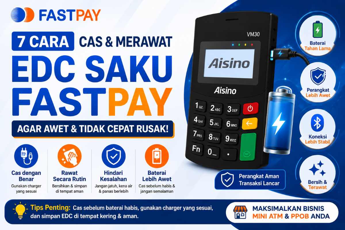 cara cas dan merawat EDC Saku Fastpay