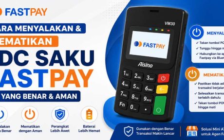 cara menyalakan dan mematikan EDC Saku Fastpay