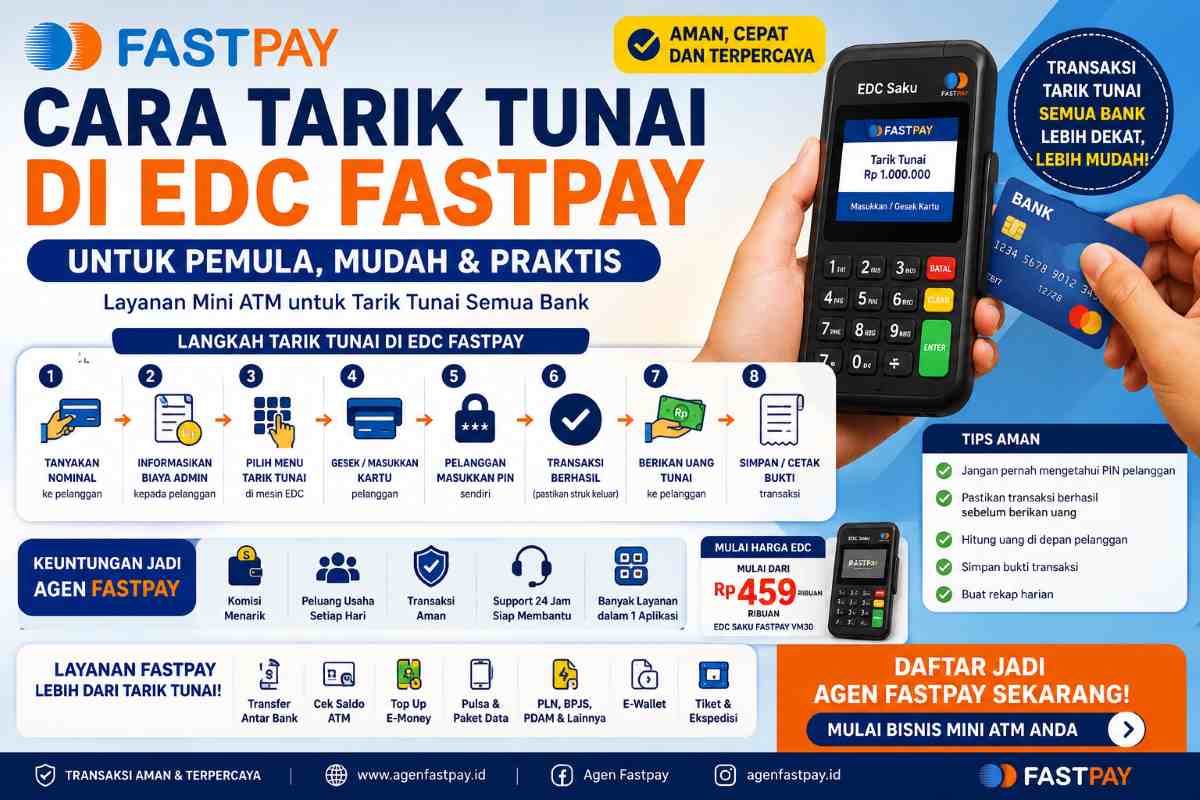 cara tarik tunai di EDC Fastpay