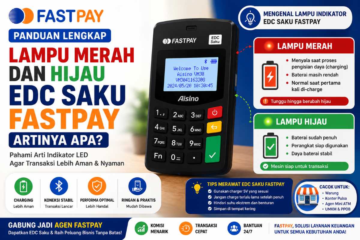 lampu merah dan hijau EDC Saku Fastpay