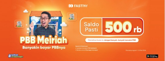 promo fastpay Mei 2026 - cashback transaksi PBB