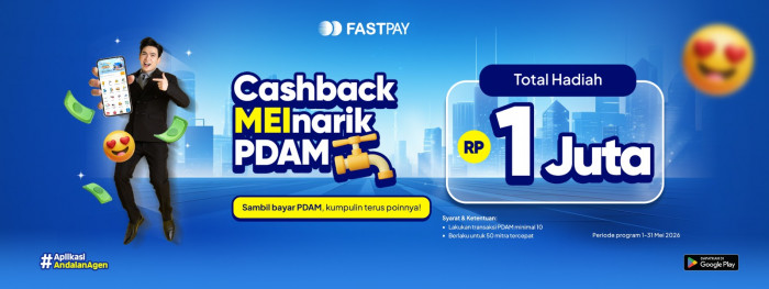 promo fastpay Mei 2026 - cashback transaksi pdam