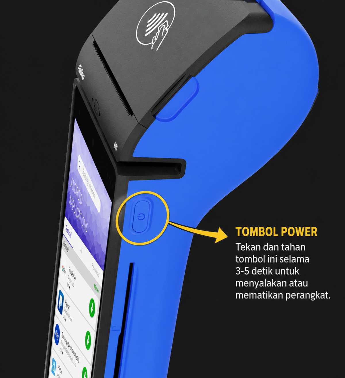 tombol power EDC Fastpay AISINO A90 Pro