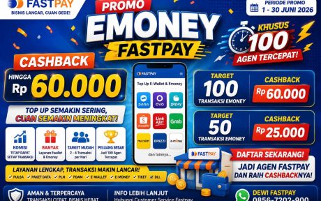 Promo Emoney Fastpay Juni 2026: Cashback Agen Fastpay