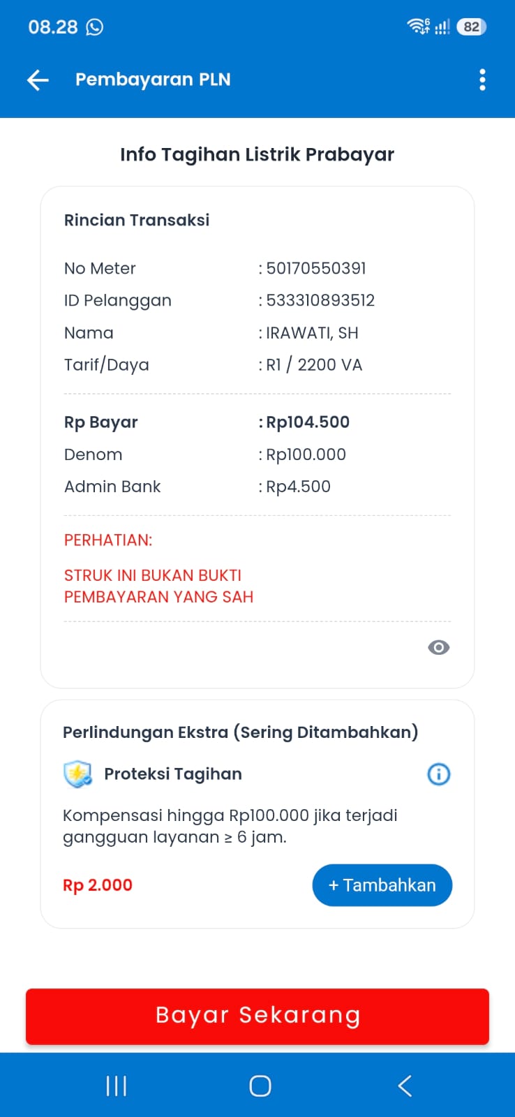 Proteksi Tagihan PLN Prabayar