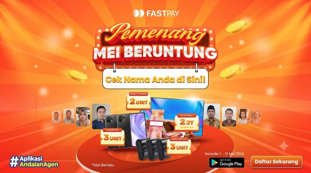 Banner Pengumuman Pemenang Promo Mei Beruntung Fastpay 2026