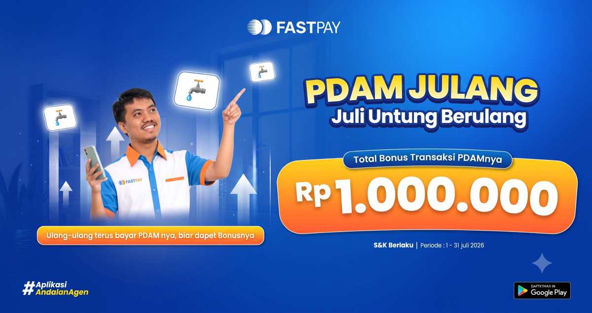 PDAM Julang Fastpay Juli 2026: Untung Berulang Rp1 Juta