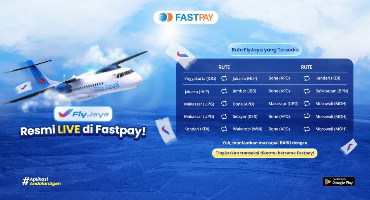 Tiket Pesawat FlyJaya Fastpay Rute Terbaru dan Cara Pemesanan Lengkap