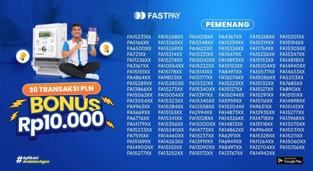 Pengumuman Pemenang Promo PLN Fastpay Juli 2026